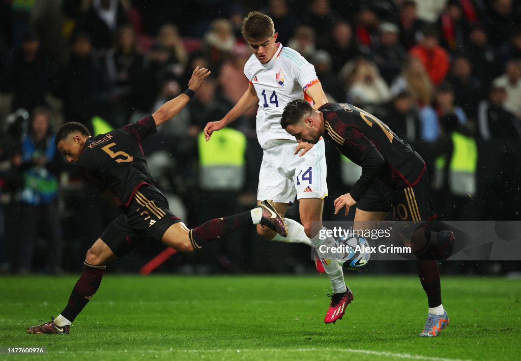 Germany Challenge Thilo Kehrer and Christian Guenter of Germany challenge Charles De ...