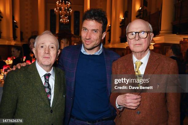 Gilbert Proesch, Olivier Varenne and George Passmore attend a private dinner celebrating the launch of The Gilbert & George Centre at Christ Church...