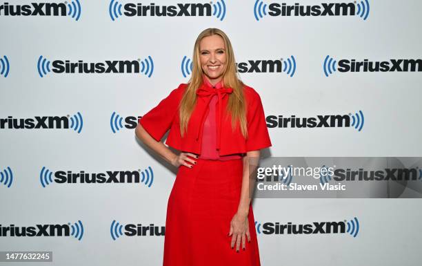 Actress/musician Toni Collette visits SiriusXM Studios on March 28, 2023 in New York City.