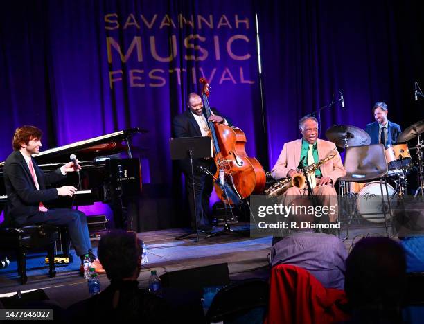Kevin Smith, Justin Chesarek, Joe Alterman of Joe Alterman Trio and Houston Person perform during the 2023 Savannah Music Festival in the Metal...