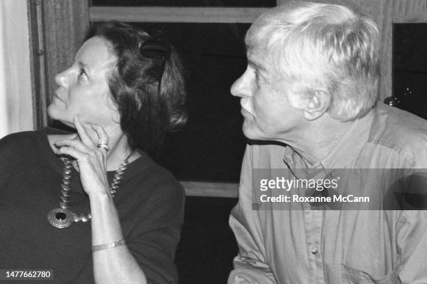 Actress Trish Van Devere and award-winning actor, comedian, singer, dancer and writer Dick Van Dyke are entertained at a birthday party in October...