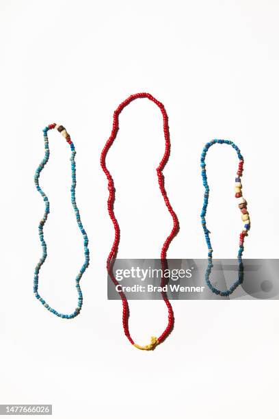 native american bead necklaces - bead foto e immagini stock