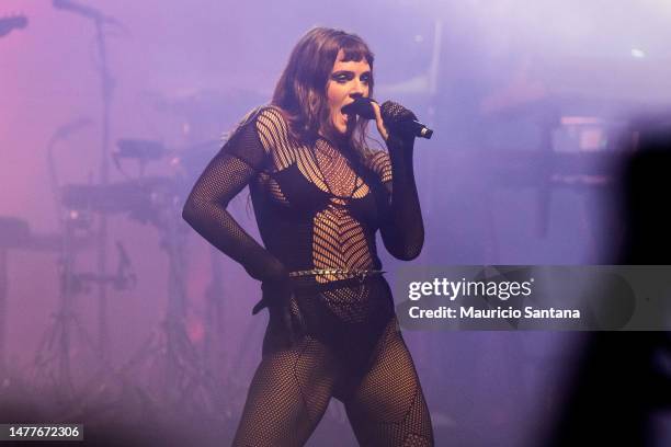 Tove Lo performs live on stage at Audio Club on March 28, 2023 in Sao Paulo, Brazil.