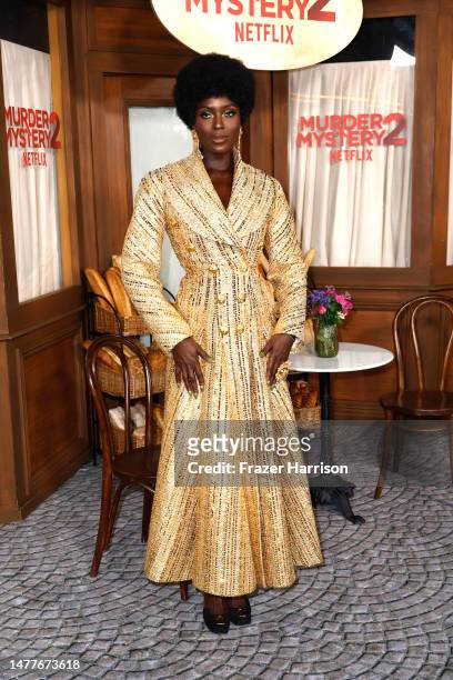 Jodie Turner-Smith attends the Los Angeles Premiere Of Netflix's "Murder Mystery 2" at Regency Village Theatre on March 28, 2023 in Los Angeles,...