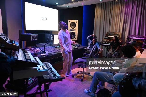 Jidenna attends his private album listening session at Bravo Ocean Studios on March 28, 2023 in Atlanta, Georgia.