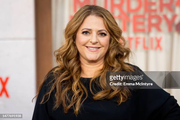 Annie Mumolo attends the Los Angeles premiere of Netflix's 'Murder Mystery 2' at Regency Village Theatre on March 28, 2023 in Los Angeles, California.