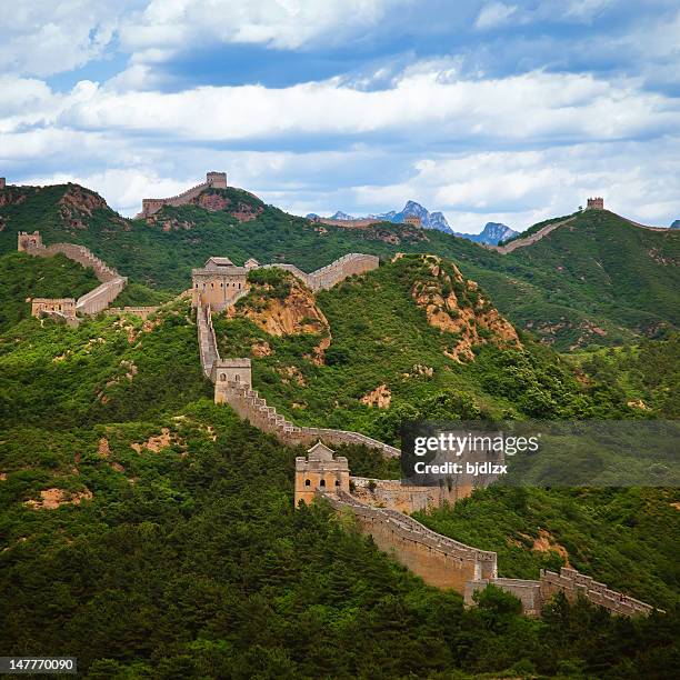 jinshanling great wall - great wall china stockfoto's en -beelden