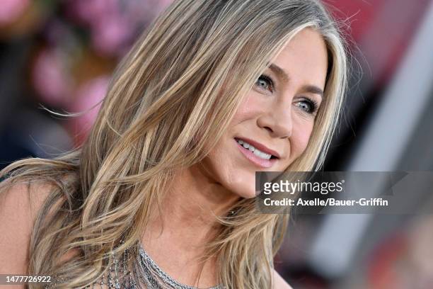 Jennifer Aniston attends the Los Angeles Premiere of Netflix's "Murder Mystery 2" at Regency Village Theatre on March 28, 2023 in Los Angeles,...