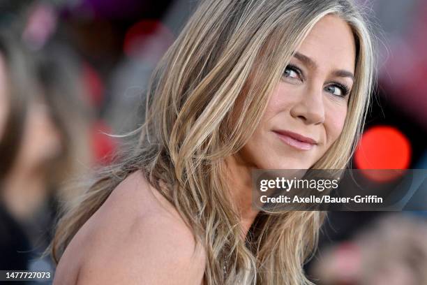 Jennifer Aniston attends the Los Angeles Premiere of Netflix's "Murder Mystery 2" at Regency Village Theatre on March 28, 2023 in Los Angeles,...