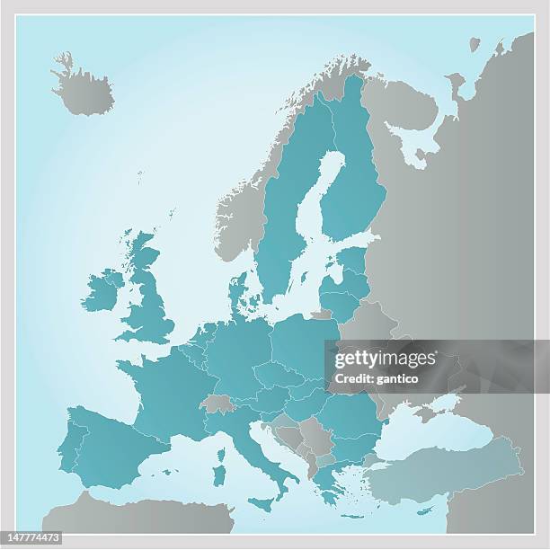 ilustraciones, imágenes clip art, dibujos animados e iconos de stock de mapa de europa 9 editable variaciones - croatia