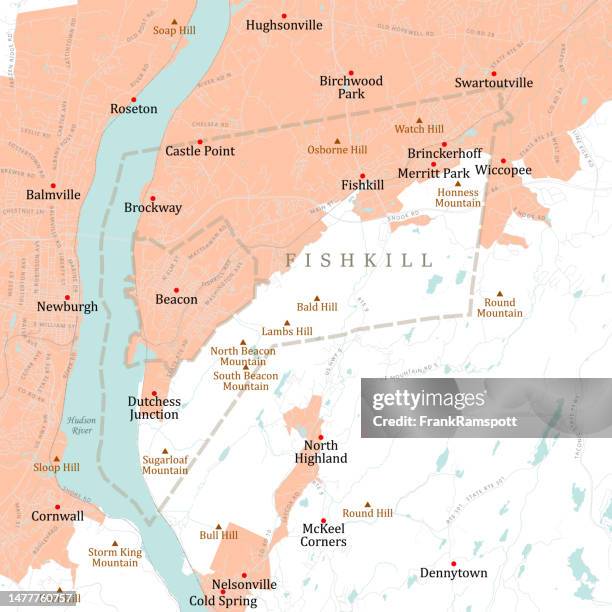 ny dutchess fishkill vector road map - beacon new york state stock illustrations