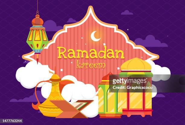 bildbanksillustrationer, clip art samt tecknat material och ikoner med eid or ramadan kareem or eid mubarak background. eid-ul-adha festival celebration - eid ul fitr illustrations