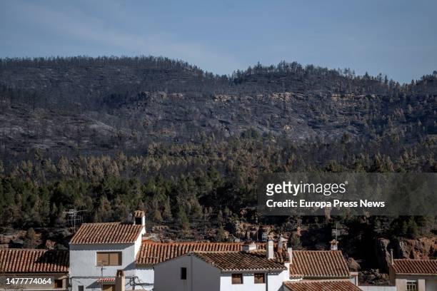 View of the Villanueva de Viver fire from Fuente de la Reina, on 29 March, 2023 in Villanueva de Viver, Castellon de la Plana, Comunidad Valenciana,...
