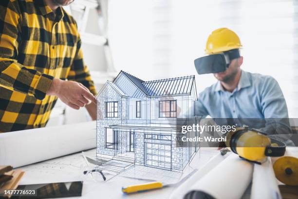 using virtual reality for construction industry - coordination stock pictures, royalty-free photos & images