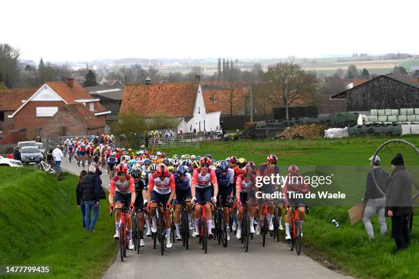 General view of Alex Kirsch of Luxembourg and Team Trek - Segafredo, John Degenkolb of Germany and Team DSM, Jasper Stuyven of Belgium and Team Trek...