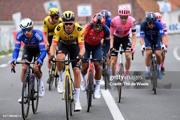 Quinten Hermans of Belgium and Team Alpecin-Deceuninck, Christophe Laporte of France and Team Jumbo-Visma and Jhonatan Narváez of Ecuador and Team...