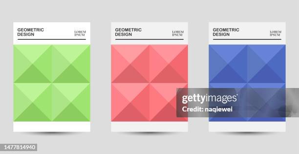 set of colors mosaic cube minimalism geometric design banners template backgrounds for book cover posters flyers - collection presentation stock illustrations