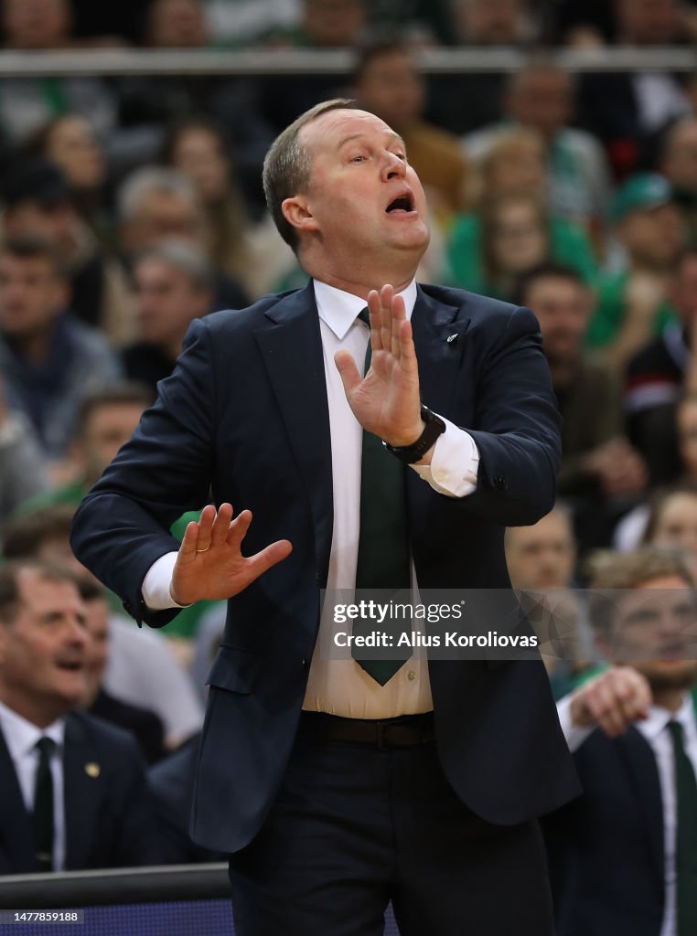 Coach Zalgiris Kazys Maksvytis, Head Coach of Zalgiris Kaunas in action during the ...