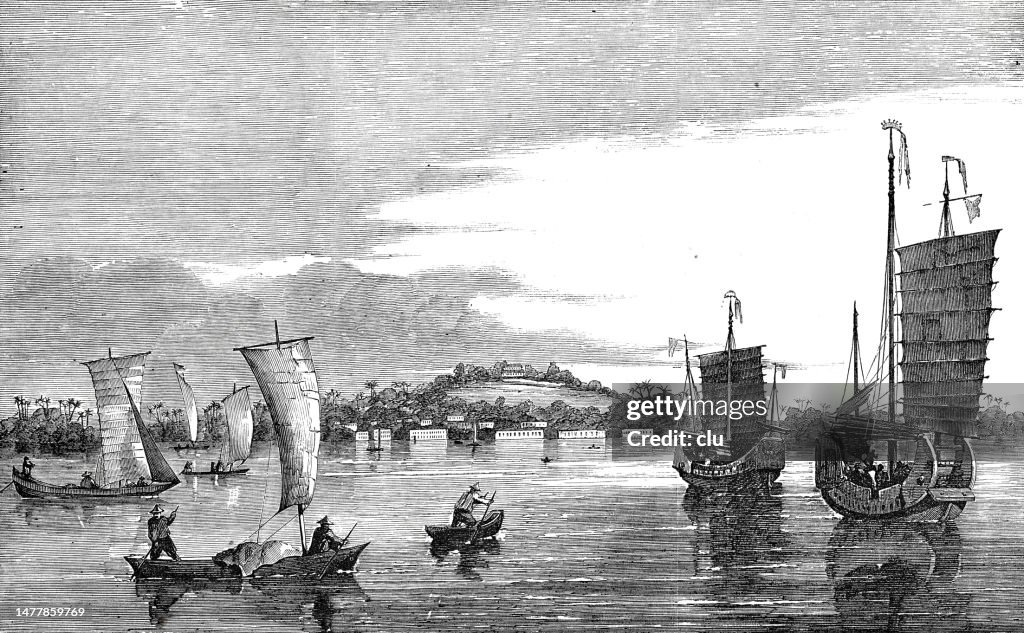 View of Singapore harbor