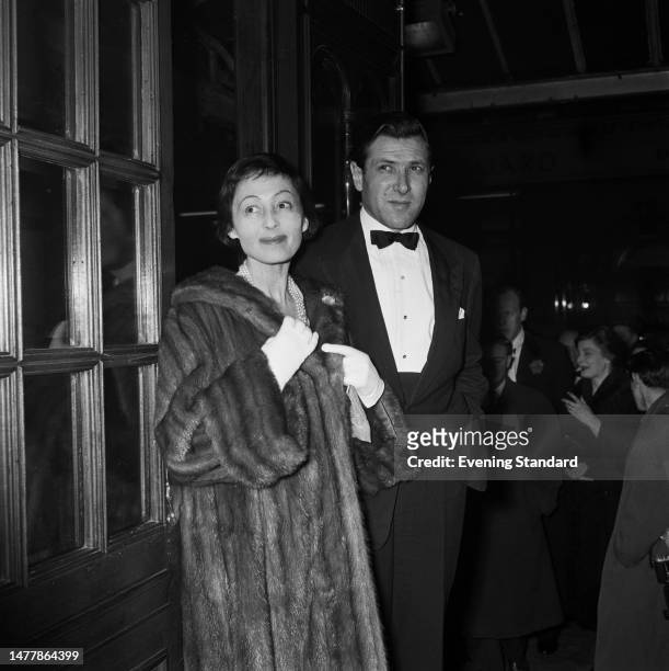 Actress Luise Rainer attending a premiere with her husband, publisher Robert Knittel London, January 20th 1959.