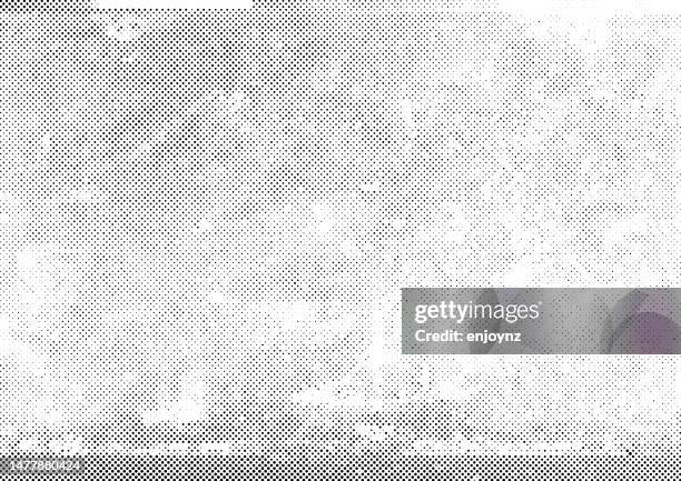 half tone black grunge dots on white background - toned image stock illustrations