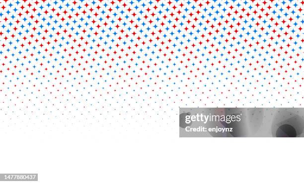 red and blue half tone stars gradient pattern background - presidential election stock illustrations