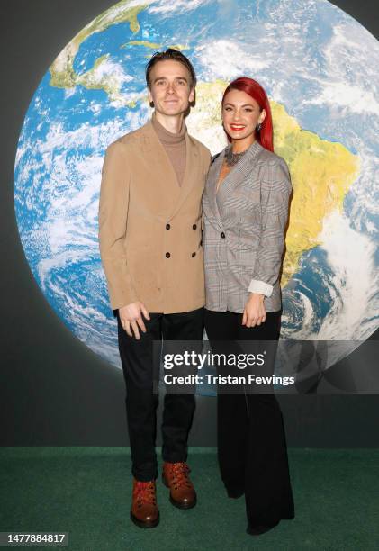 Joe Sugg and Dianne Buswell attend the "BBC Earth Experience"at Daikin Centre on March 29, 2023 in London, England.