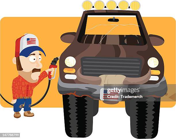 fill'r up - stereotypically working class stock illustrations