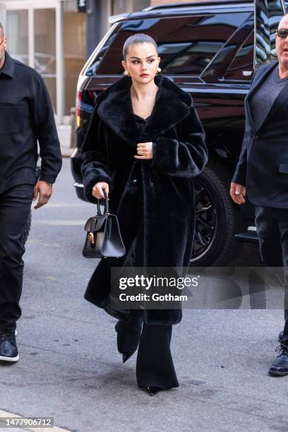 Selena Gomez is seen on the streets of Manhattan on March 29, 2023 in New York City.