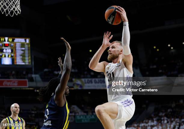 Dzanan Musa player of Real Madrid in action during the 2022-23 Turkish Airlines EuroLeague Regular Season Round 31 game between Real Madrid and...