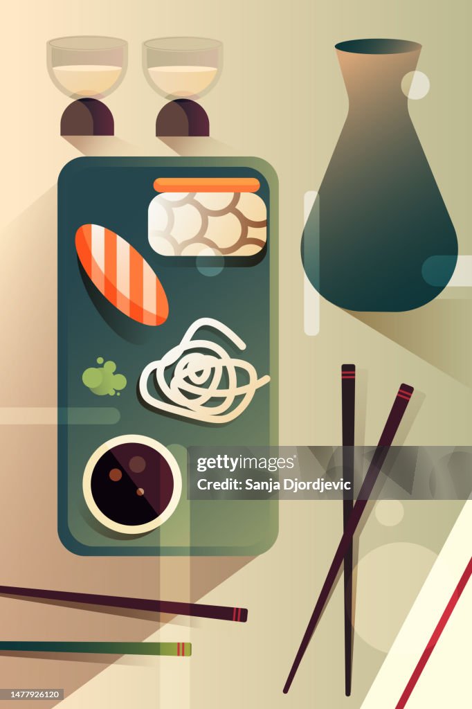 Asian delight for two, dining table