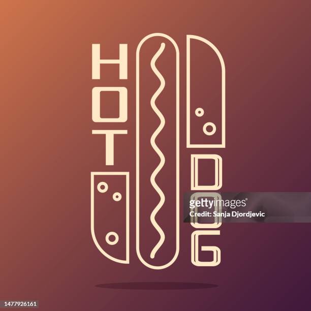 illustration des hot-dog-logos - hotdog stock-grafiken, -clipart, -cartoons und -symbole