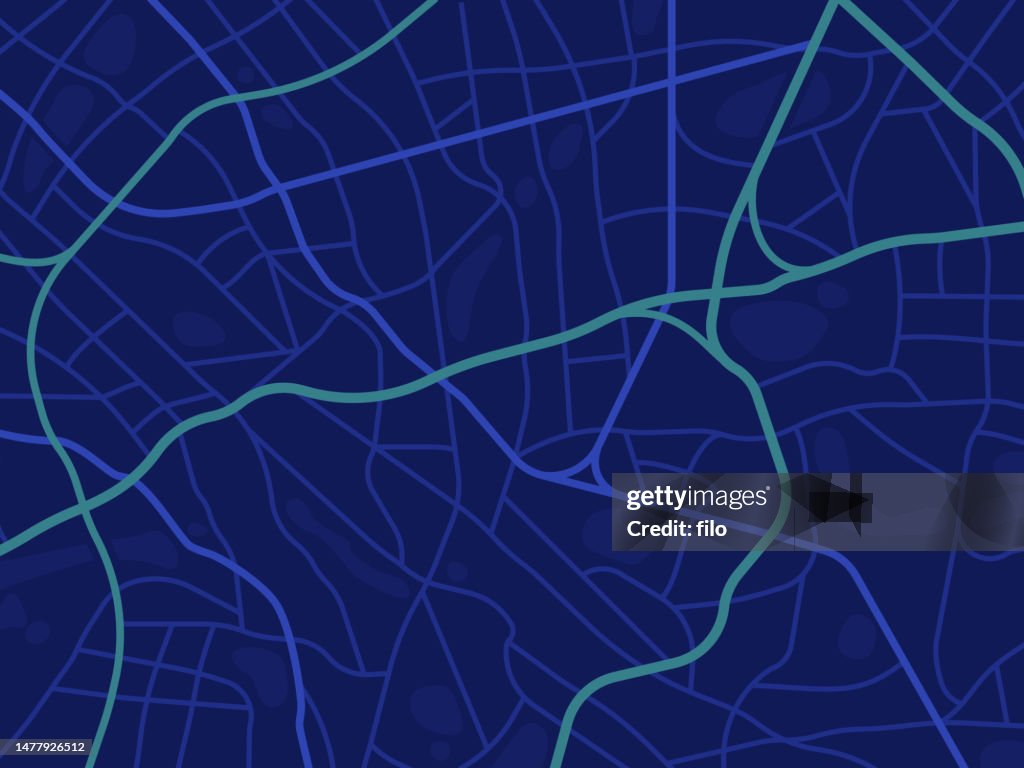 Abstract City Urban Road Street Map