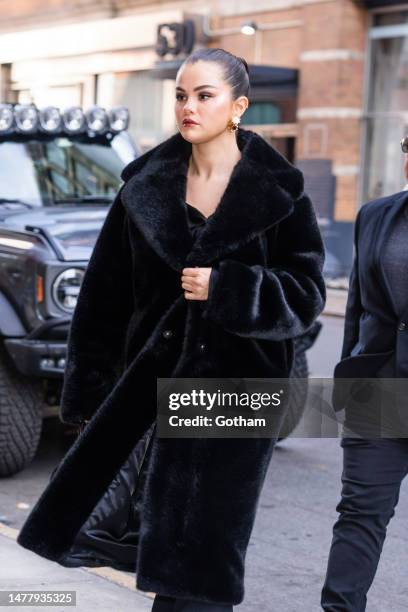 Selena Gomez is seen on the streets of Manhattan on March 29, 2023 in New York City.