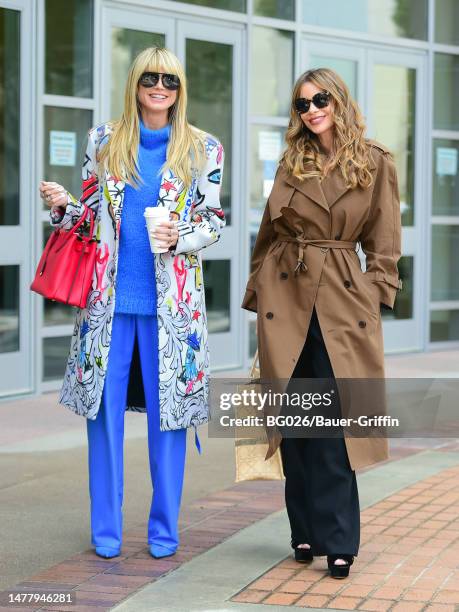 Heidi Klum and Sofia Vergara are seen arriving at the 'America's Got Talent' show on March 29, 2023 in Pasadena, California.