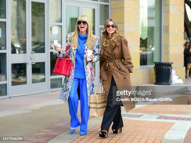 Heidi Klum and Sofia Vergara are seen arriving at the 'America's Got Talent' show on March 29, 2023 in Pasadena, California.