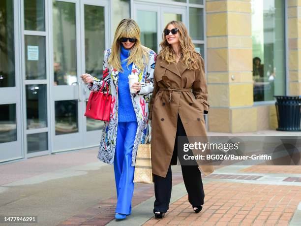 Heidi Klum and Sofia Vergara are seen arriving at the 'America's Got Talent' show on March 29, 2023 in Pasadena, California.