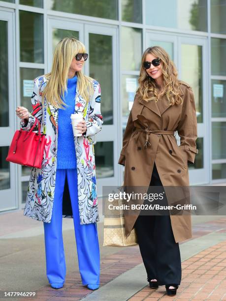 Heidi Klum and Sofia Vergara are seen arriving at the 'America's Got Talent' show on March 29, 2023 in Pasadena, California.