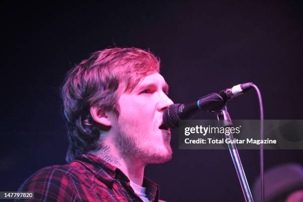 Brian Fallon of American rock band The Gaslight Anthem performing on stage during The Revival Tour, October 17 Portsmouth Wedgewood Rooms.