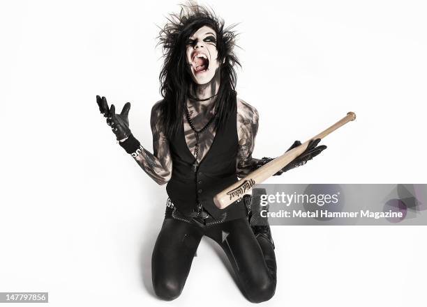 Andy Biersack of American glam rock band Black Veil Brides, photographed during a portrait shoot for Metal Hammer Magazine/Future via Getty Images,...