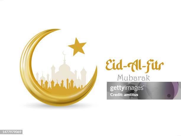 stockillustraties, clipart, cartoons en iconen met eid mubarak - eid al fitr celebration to mark the end of ramadan