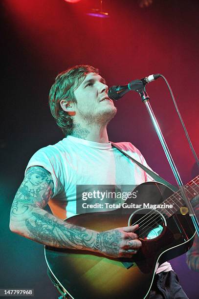 Brian Fallon of American rock band The Gaslight Anthem performing on stage during The Revival Tour, October 17 Portsmouth Wedgewood Rooms.