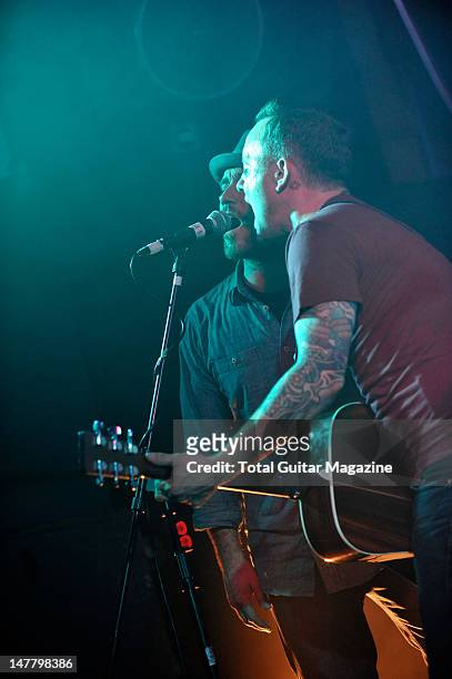 Chuck Ragan of Hot Water Music and Dave Hause of The Loved Ones performing on stage during The Revival Tour, October 17 Portsmouth Wedgewood Rooms.