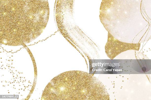 abstract background golden shapes - gold wrapping paper stock pictures, royalty-free photos & images