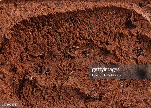 full frame texture background of chocolate ice cream - chocoladeijs stockfoto's en -beelden