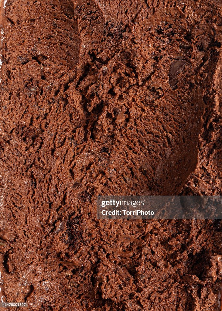 Full frame texture background of chocolate ice cream