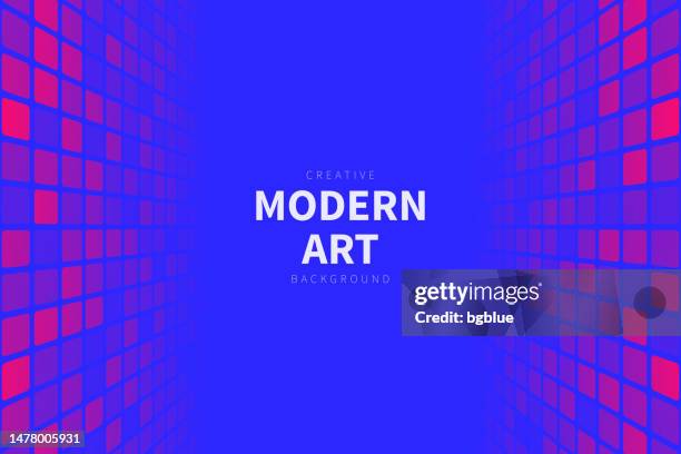 stockillustraties, clipart, cartoons en iconen met mosaic with squares and purple gradient - trendy 3d background - dansvloer