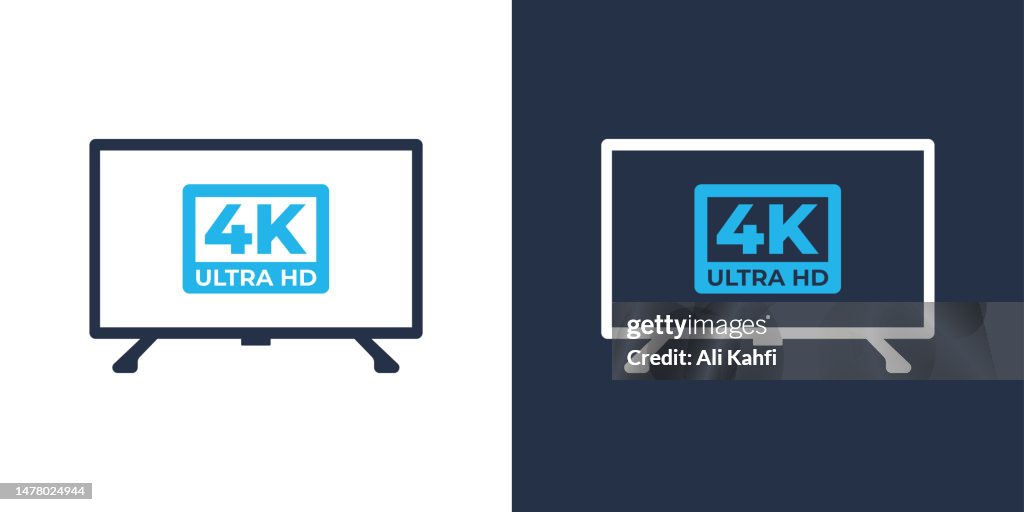TV 4K icon. Solid icon vector illustration. For website design, logo, app, template, ui, etc.