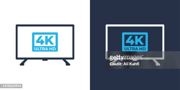 tv 4k icon. solid icon vector illustration. for website design, logo, app, template, ui, etc. - surround sound stock illustrations