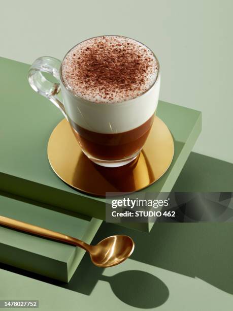coffee cup abstract composition - cappuccino stock pictures, royalty-free photos & images